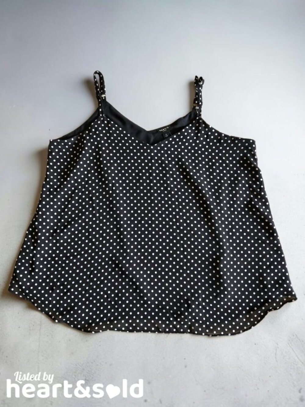 NEW Womens Black & White Polka Dot Cami Blouse